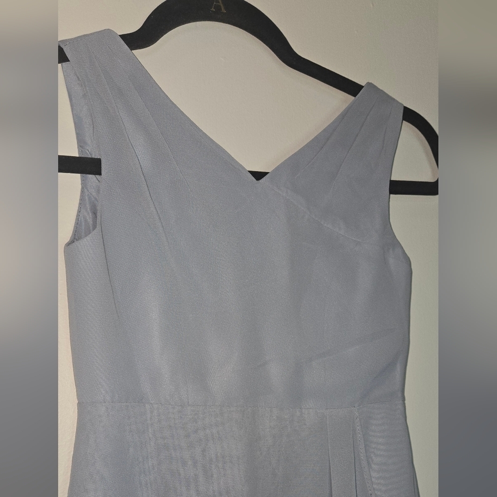 Azazie V-Neck Dress in Light Blue (2b) - Picture 5 of 9